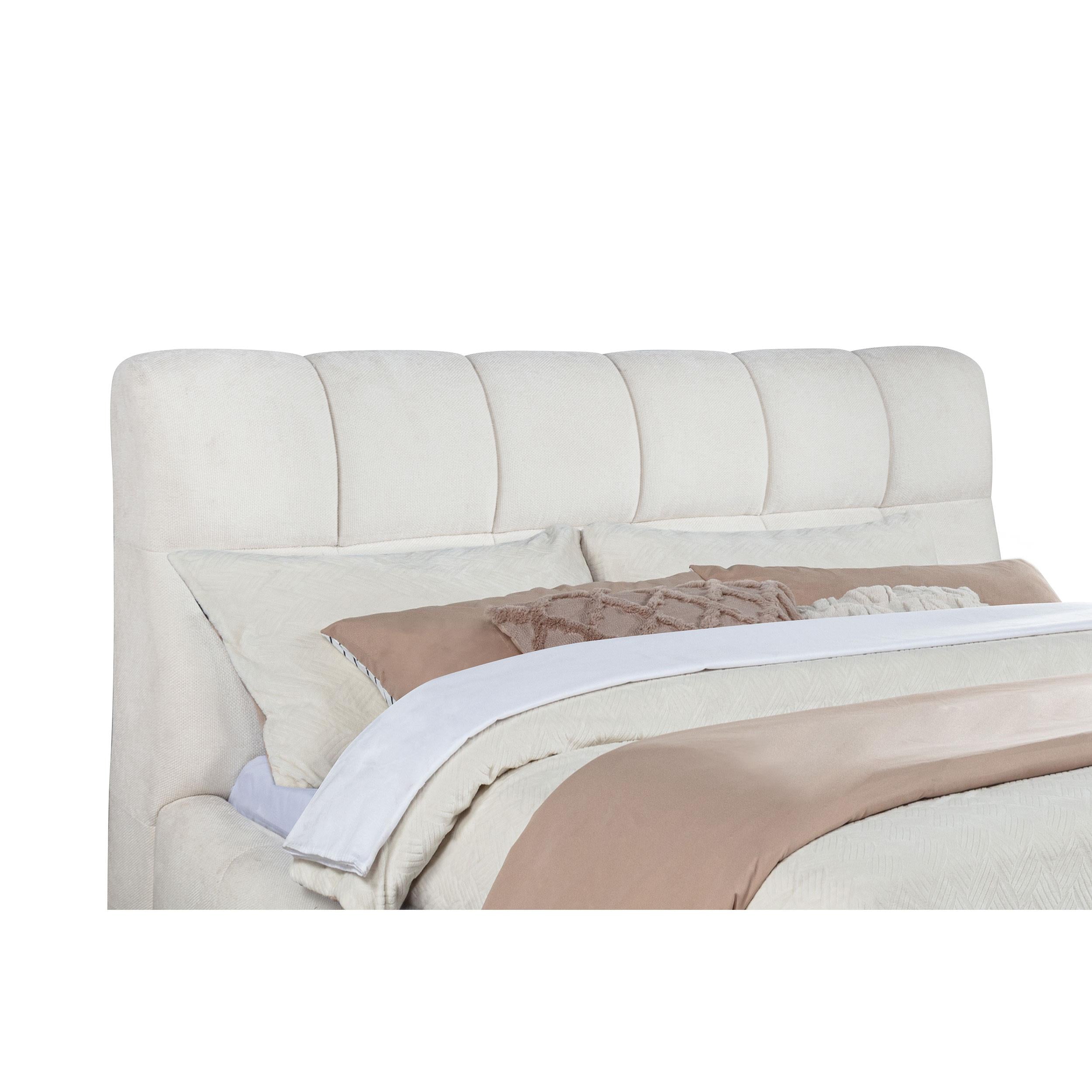 Coaster Furniture Nollet 315917CRMKE 48-inch Upholstered Eastern King Platform Bed - Cream IMAGE 1